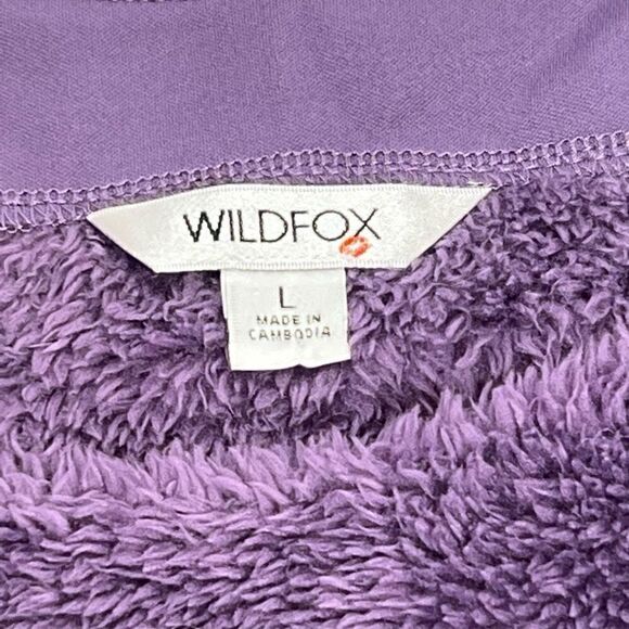 Wildfox purple lightning bolt fleece lounge top size L - Picture 12 of 14